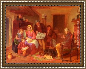 Arrival Framed Paintings - The New Arrival by William Henry Knight