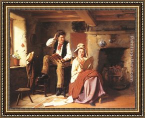 Lessons Learned by Eyears Framed Paintings - The music lesson by William Henry Midwood