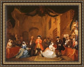 The King And The Beggar-maid Framed Paintings - The Beggar's Opera 5 by William Hogarth