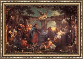 Pools of Serenity Framed Paintings - The Pool of Bethesda by William Hogarth