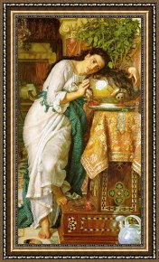 Departure to The Hunt Framed Paintings - Isabella and the Pot of Basil by William Holman Hunt