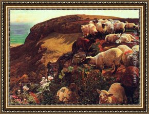 Old English Pheasant Framed Paintings - On English Coasts by William Holman Hunt