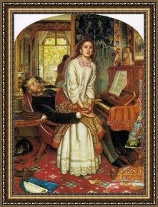 Hunt Framed Paintings - The Awakening Conscience by William Holman Hunt