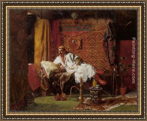 The Opium Smoker Framed Paintings - The Opium Den by William Lamb Picknell