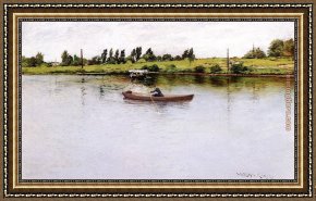 Pulling a Tooth Framed Paintings - Pulling for Shore by William Merritt Chase