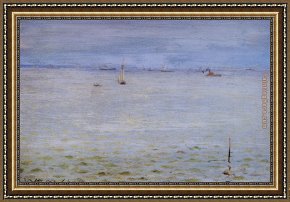 Seascapes Framed Paintings - Seascape by William Merritt Chase