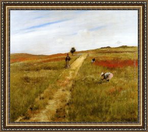 Hills of Tuscany I Framed Paintings - Shinnecock Hills, Autumn by William Merritt Chase