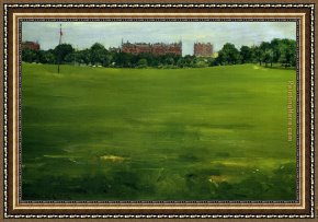 Boating in Central Park Framed Paintings - The Common, Central Park by William Merritt Chase