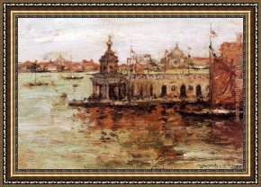 A View of The Forum Framed Paintings - Venice View of the Navy Arsenal by William Merritt Chase