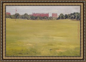 Boating in Central Park Framed Paintings - View from Central Park by William Merritt Chase