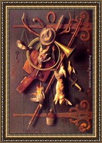 Hunt Framed Paintings - After the Hunt by William Michael Harnett