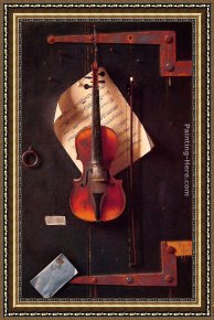 The Violin Framed Paintings - The Old Violin by William Michael Harnett