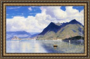 Maggiore Framed Paintings - Lago Maggiore by William Stanley Haseltine