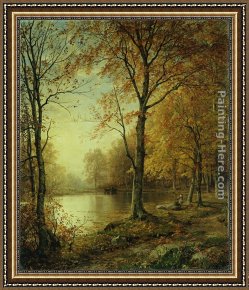 Richard Framed Paintings - Indian Summer by William Trost Richards