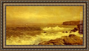 Richard Leblanc Framed Paintings - Rocky Sea Coast by William Trost Richards