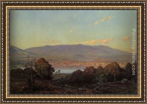 Richard Framed Paintings - Sundown at Centre Harbour, New Hampshire by William Trost Richards