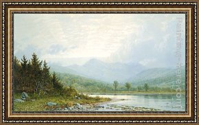 Richard Framed Paintings - Sunset on Mount Chocorua, New Hampshire by William Trost Richards