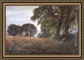 Wight Framed Paintings - Tennysons Farm, Farmington, Isle of Wight by William Trost Richards