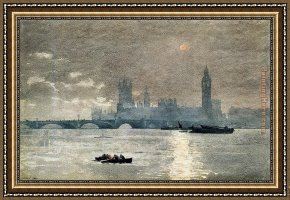 Houses in France Framed Paintings - The Houses of Parliament by Winslow Homer