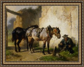 A Moment of Comfort Framed Paintings - A Moment of Rest by Wouter Verschuur