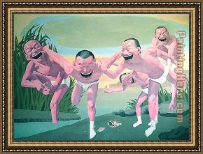 Perseus Frees Andromeda Framed Paintings - free and at leisure-1 by Yue Minjun