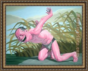 Perseus Frees Andromeda Framed Paintings - Free and At Leisure-4 by Yue Minjun