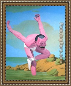 Perseus Frees Andromeda Framed Paintings - Free and At Leisure-5 by Yue Minjun