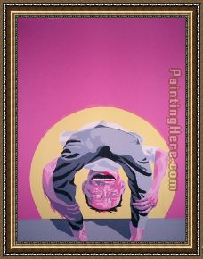 Small Worlds II Framed Paintings - Looking at the World by Yue Minjun