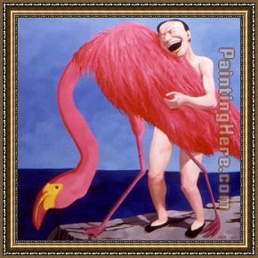 Birds Framed Paintings - Loving Bird by Yue Minjun