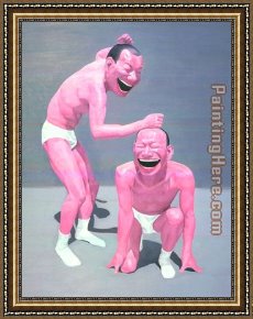 Absence Makes The Heart Grow Fonder Framed Paintings - make it smart by Yue Minjun