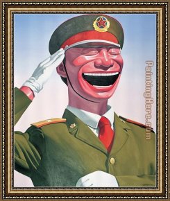 Salute Framed Paintings - Salute by Yue Minjun