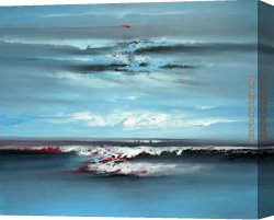 Palette Knife Canvas Paintings - Abstract Skyline i by 2010