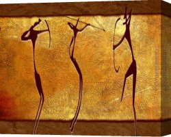 Hunters Canvas Paintings - Caveman Hunters by 2010
