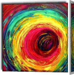 Red Circles II Canvas Paintings - colorful dance circle by 2010