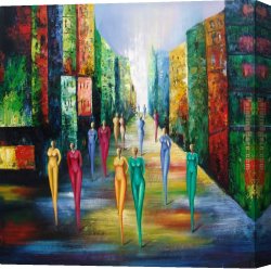 Night Canvas Paintings - Colorful Night by 2010