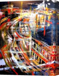 Dance The Night Away Canvas Paintings - Night CityScape by 2010