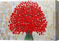 2010 Canvas Paintings - RED POPPIES TEXTURED by 2010