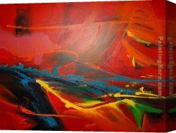 Red Circles II Canvas Paintings - Sea Dream in Red II by 2010