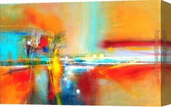 Palette Knife Canvas Paintings - Twilight zone over bas strait by 2010