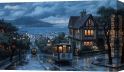 Fish Magic Canvas Paintings - An evening journey by Magic Evening by 2011