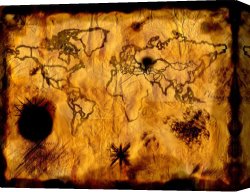 Cousin Reginald Plays Pirate Canvas Paintings - Ancient Pirate Treasure Map by 2011