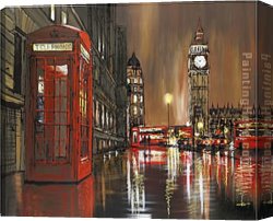 View Canvas Paintings - big ben reverse view night - paul kenton by 2011