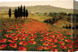 Tuscany Canvas Paintings - Hills of Tuscany I by 2011