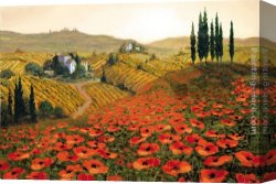 Tuscany Canvas Paintings - Hills of Tuscany II by 2011