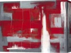 Bank Canvas Paintings - Leigh Banks Red abstract by 2011