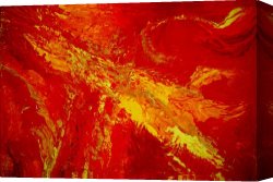 Yellow Canvas Paintings - organic in reds and yellow by 2011