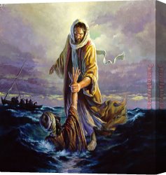St Peter Walking on The Water Canvas Paintings - Peter Sinking in Water by 2011