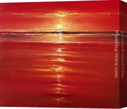 The Red Gown Canvas Paintings - Red on the Sea by 2011