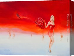 Almost Heaven Canvas Paintings - Red rose from heaven by 2011
