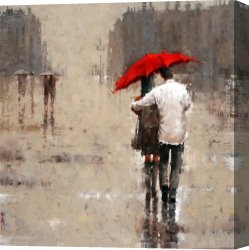 Red Circles II Canvas Paintings - Red umbrella by 2011